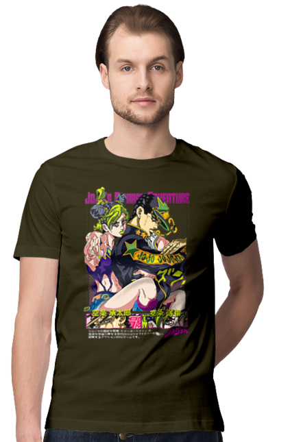 Men's t-shirt with prints JOJO Jolyne Cujoh. Anime, jojo, jojo`s bizarre adventure, jojo’s bizarre adventure, jolyne cujoh, manga. 2070702