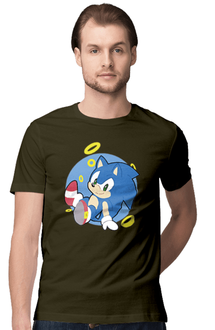 Футболка чоловіча з принтом "Сонік". Sega, гра, сонік. PrintMarket - інтернет-магазин одягу та аксесуарів з принтами плюс конструктор принтів - створи свій унікальний дизайн