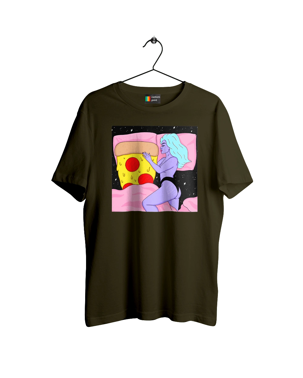 Purple Girl And Pizza