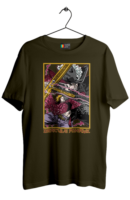 Men's t-shirt with prints One Piece Dracule Mihawk. Anime, dracule mihawk, manga, mihawk, one piece, straw hat pirates. 2070702