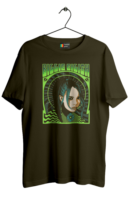 Футболка чоловіча з принтом "Біллі Айліш". Billie eilish, виконавець, електропоп, інді поп, музика, піп, співачка. 2070702