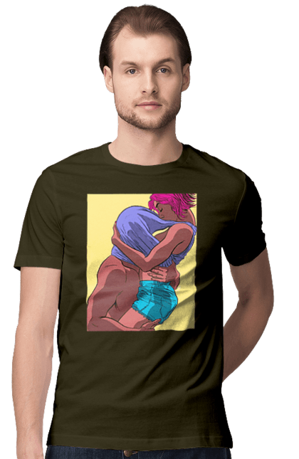 Men`s t-shirt with prints Man Under The T-Shirt In Girls. Boobs, passion. 2070702