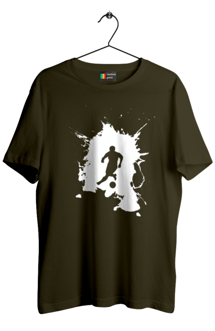 Футболка чоловіча з принтом "Футбол у серці". Ворота, гол, збірна, м`яч, перемога, спорт, турнір, україна, футбол, чемпіонат. 2070702