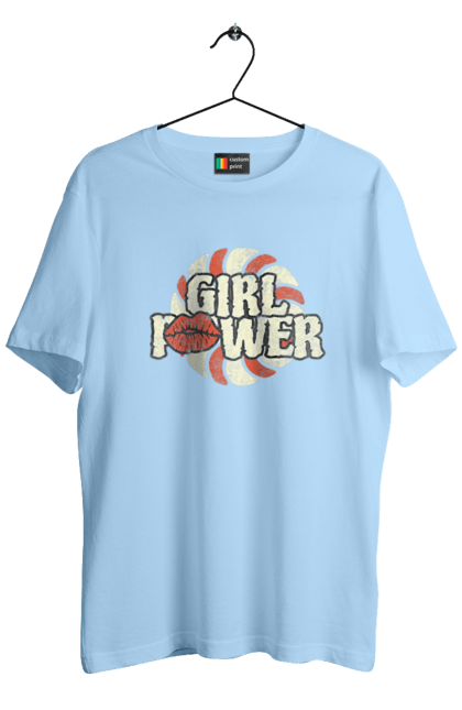 Футболка чоловіча з принтом "Girl Power". Girl power, гасло, дівчата, дівчата можуть, жінки, жіноча сила, незалежність, сила, фемінізм. 2070702