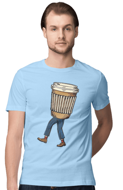 Футболка чоловіча з принтом "Людина Кава". Кава. 2070702