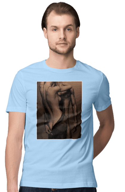 Футболка чоловіча з принтом "Інтрига". Взаємність, захоплення, інтрига, любов, неможливо встояти, секс, чоловік і жінка. 2070702