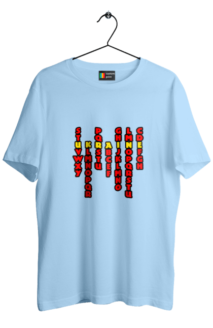 Футболка чоловіча з принтом "Україна". Абетка, авторський принт, латиниця, літери, напис, текст, україна. 2070702