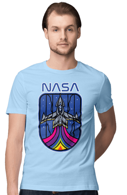 Men's t-shirt with prints NASA. Aeronautics, astronautics, aviation, nasa, research, rocket, science, space, technologies, usa. 2070702