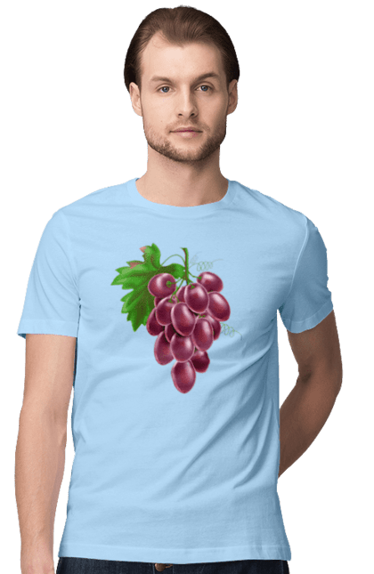 Футболка чоловіча з принтом "Виноград". Виноград, фрукт. 2070702