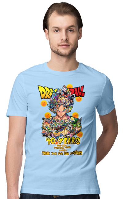 Men's t-shirt with prints Dragon Ball. Anime, dragon ball, goku, manga, tv series, vegeta. 2070702