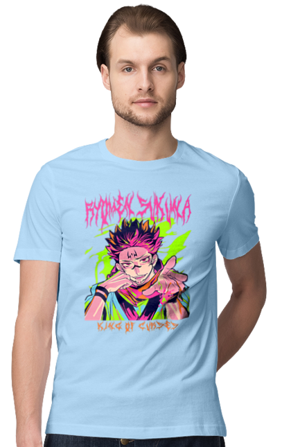 Men's t-shirt with prints Jujutsu Kaisen Sukuna. Anime, dark fantasy, jujutsu kaisen, magic battle, manga, mystic, sukuna. 2070702