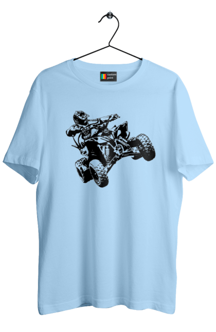Men`s t-shirt with prints Man On Atv Black. Atv, extreme, race. 2070702