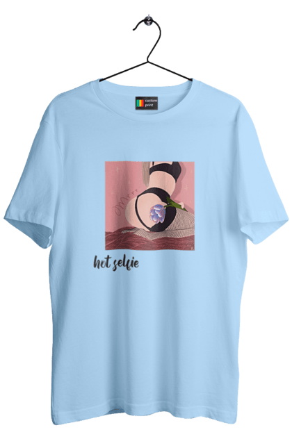 Футболка чоловіча з принтом "Hot selfie". +18, девушка, сексуально, селфі, тело. 2070702