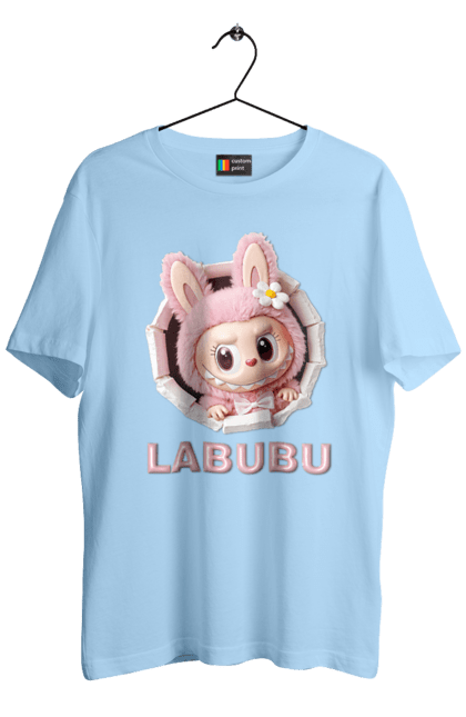 Футболка чоловіча з принтом "Лабубу". Іграшка лабубу, лабубу, лабубу кока кола, мерч лабубу, мила, рожева лабубу, смішна лабубу. 2070702