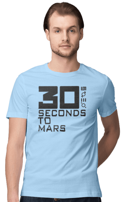 Футболка чоловіча з принтом "Thirty Seconds to Mars". 30 seconds, 30 секунд, thirty seconds, альтернативний рок, група, музика, рок, секунди до марсу, хард рок. 2070702