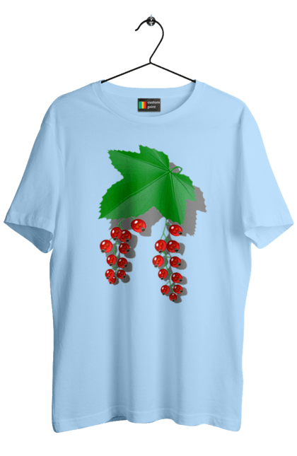 Футболка чоловіча з принтом "Порічки Червоні". Делікатес, зріла, їжа, листя, літо, порічки, порічки червоні, смачно, смородина, стигла, урожай, червона, червона смородина, ягідка, ягода, ягоди. 2070702