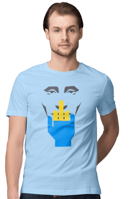 Футболка чоловіча з принтом "Путін Хуйло". Все, голова путіна, доброго вечора, йди нахуй, мертвий москаль, москалі, орки, путін хуйло, російський військовий, середній палець. 2070702