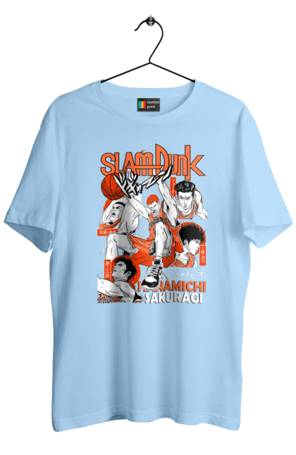 Футболка мужская с принтом Слэм данк Сакураги Ханамичи. Hanamichi sakuragi, slam dunk, аниме, баскетбол, манга, сакураги ханамичи, сёнен, слэм-данк, спокон, спортивное аниме. 2070702