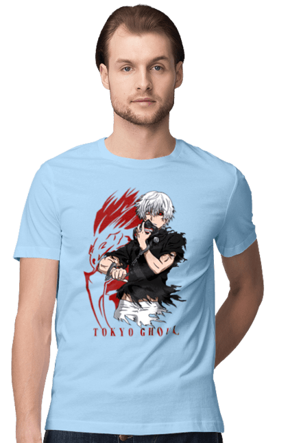 Men's t-shirt with prints Tokyo ghoul. Anime, drama, fiction, horror, kaneki ken, manga, tokyo ghoul. 2070702