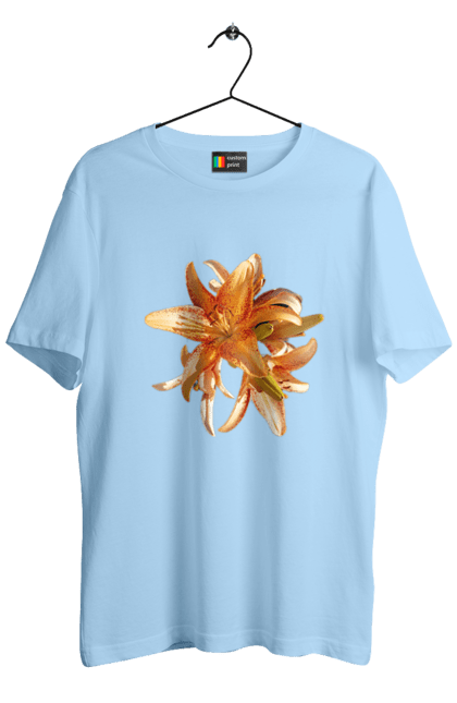 Футболка чоловіча з принтом "Оранжева лілія". Квітка, краса, лілія, оранжевий, помаранчевий, природа, сонячний. 2070702