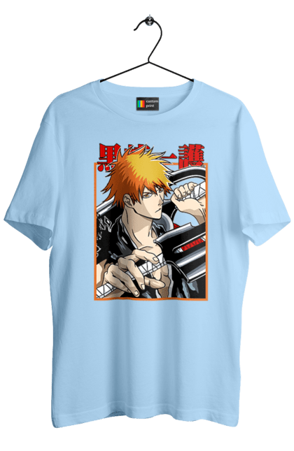 Men's t-shirt with prints Bleach Ichigo Kurosaki. Anime, bleach, ichigo, ichigo kurosaki, manga. 2070702