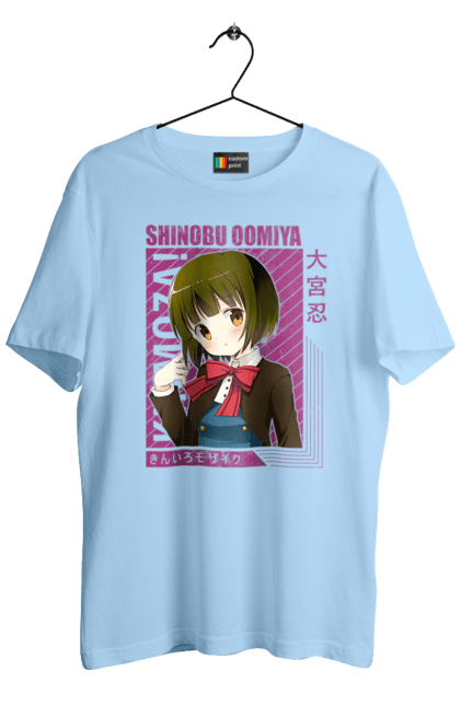 Men's t-shirt with prints Kiniro Mosaic Shinobu Omiya. Anime, gold mosaic, kiniro mosaic, kinmoza, manga, shinobu, shinobu omiya. 2070702