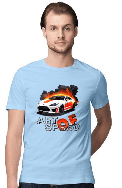 Футболка чоловіча з принтом "Швидкість". Авто, автомобіль, автомобільний, гонка, швидкість. 2070702