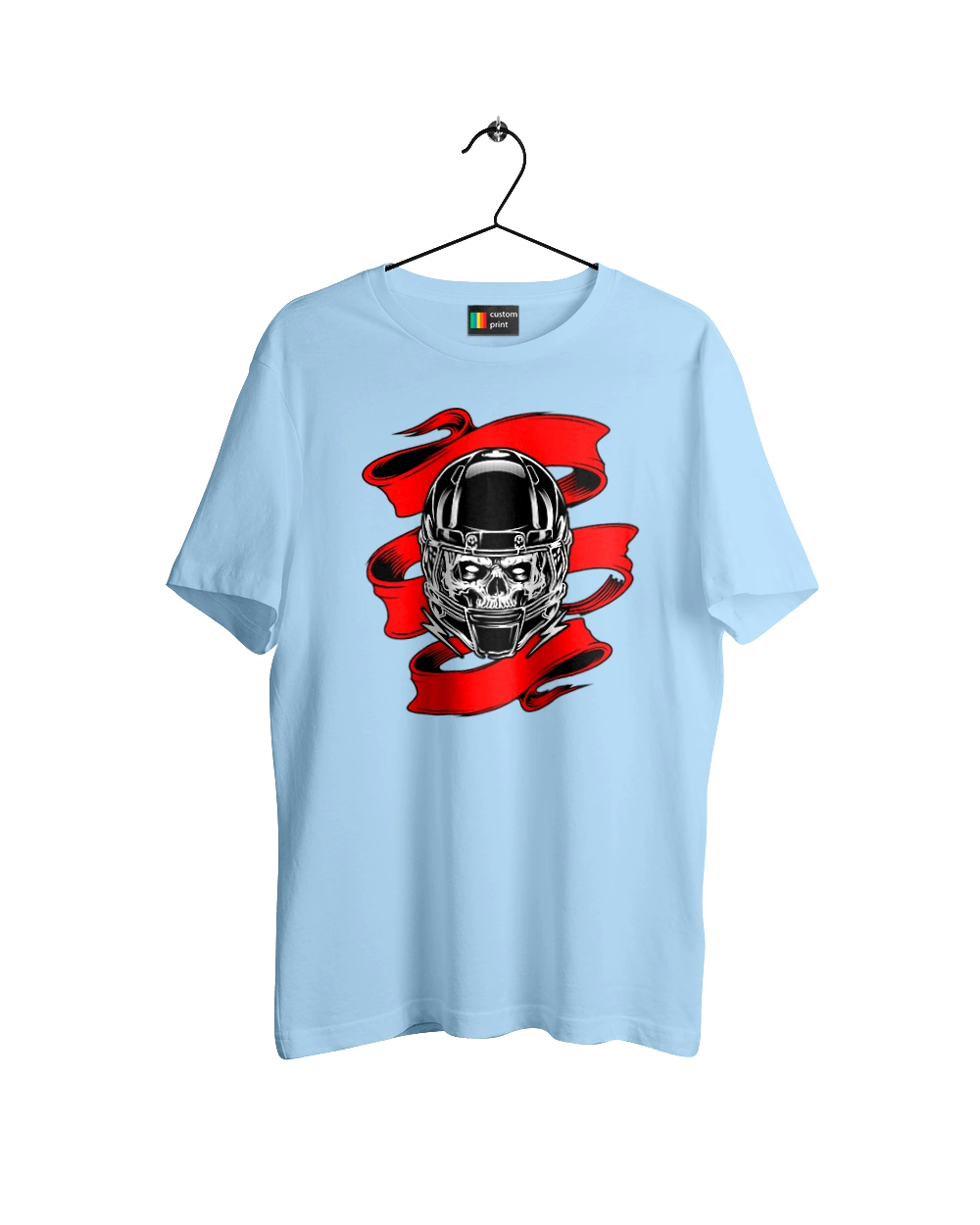 Skull in a motorcycle helmet