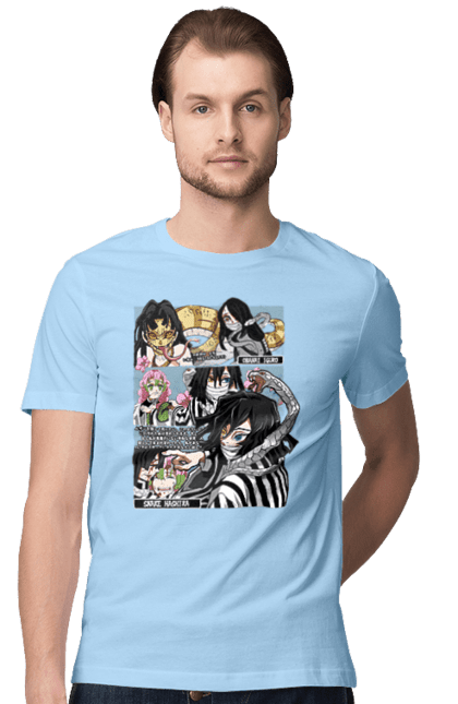 Men's t-shirt with prints Demon Slayer Obanai. Anime, demon slayer, iguro, kimetsu no yaiba, manga, obanai, obanai iguro, serial. 2070702