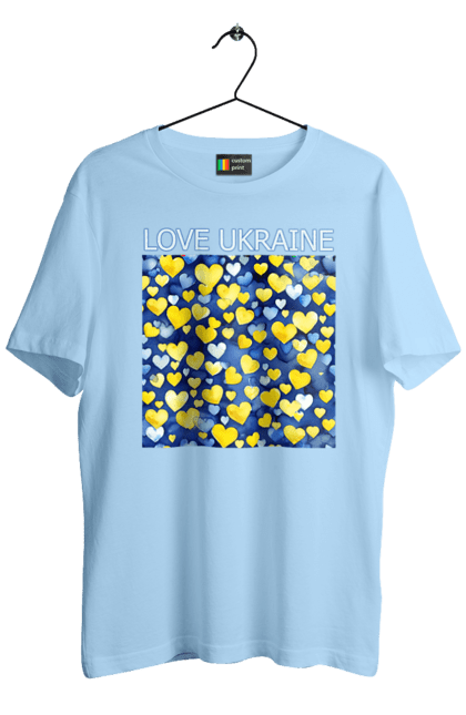 Men`s t-shirt with prints I love Ukraine. Heart, i love ukraine, love, symbols of ukraine, ukraine, ukrainian symbols. 2070702