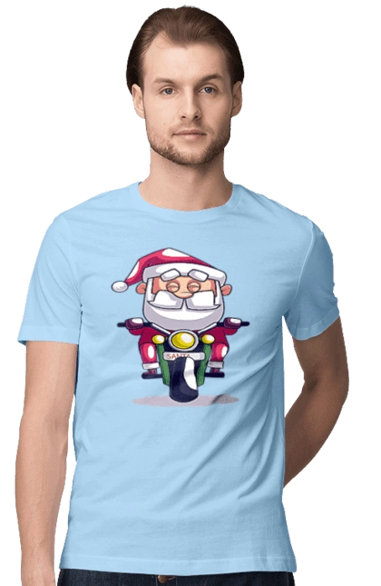 Щасливий Санта на мотоциклі