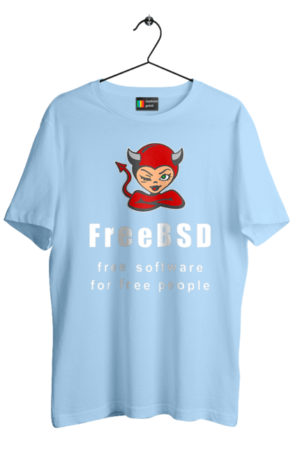 Футболка чоловіча з принтом "Freebsd Для Вільних". Bsd, freebsd, unix, адміністратор, айті, айтішник, безкоштовна, безкоштовно, бестія, білий, вільна, демон, демонесса, доступність, незалежність, операційна система, ос, програміст, програмне забезпечення, свобода, сисадмін, система, системний адміністратор, софт, текст, червоний. 2070702