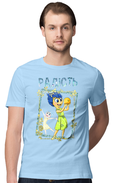 Men's t-shirt with prints Inside Out Joy. Cartoon, emotions, inside out, joy, pixar. 2070702