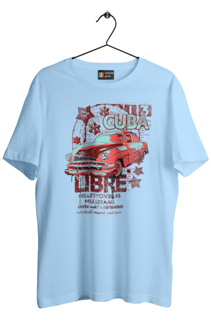 Футболка чоловіча з принтом "Куба, Машина". Куба, машина, ретро. 2070702