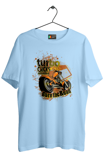 Men`s t-shirt with prints Turbo Moped. Moped, riding, speed. 2070702