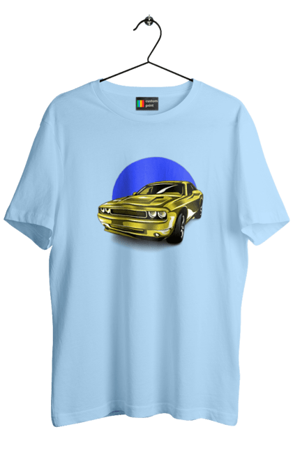 Футболка чоловіча з принтом "Український спорткар". Авто, додж челенджер, маслкар, машина, потужне авто, спорткар, український спорткар, швидкість. 2070702