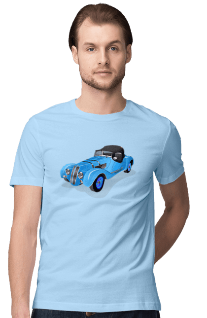 Футболка чоловіча з принтом "Автомобіль". Авто, автомобиль, класика, старовинна машина, старовинний. 2070702