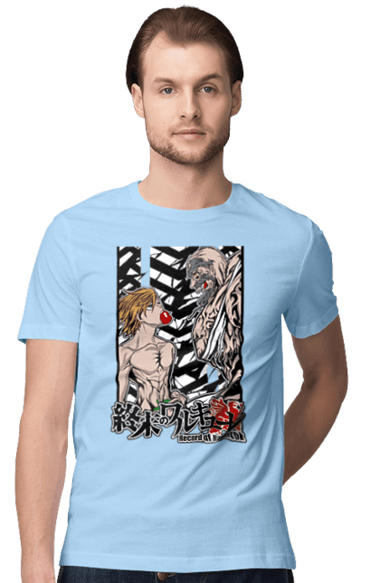 Men's t-shirt with prints Record of Ragnarok Adam vs Zeus. Adam, anime, comics, manga, netflix, record of ragnarok, zeus. 2070702