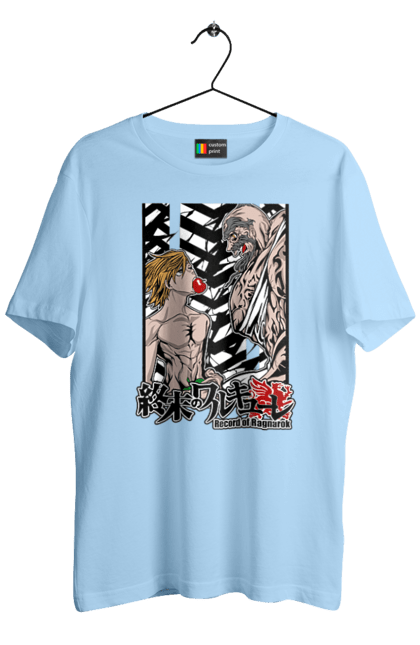 Men's t-shirt with prints Record of Ragnarok Adam vs Zeus. Adam, anime, comics, manga, netflix, record of ragnarok, zeus. 2070702