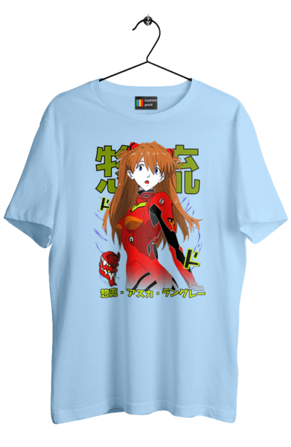 Men's t-shirt with prints Evangelion Asuka. Anime, asuka, asuka langley sorry, eva 02, evangelion, eve, kaoru, manga, ray, shinji. 2070702