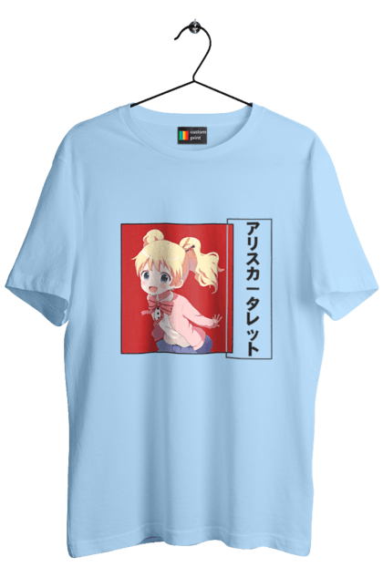 Men's t-shirt with prints Kiniro Mosaic Alice Cartelet. Alice, alice cartelet, anime, gold mosaic, kiniro mosaic, kinmoza, manga. 2070702