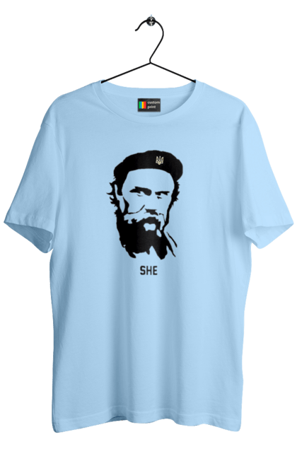 Футболка чоловіча з принтом "Шевченко". Берет, кобзарь, тарас, украина, шевченко. 2070702