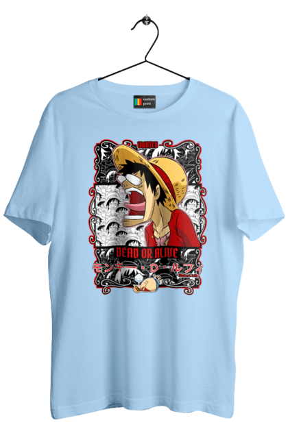 Men's t-shirt with prints One Piece Luffy. Anime, luffy, manga, monkey de luffy, one piece, pirates. 2070702