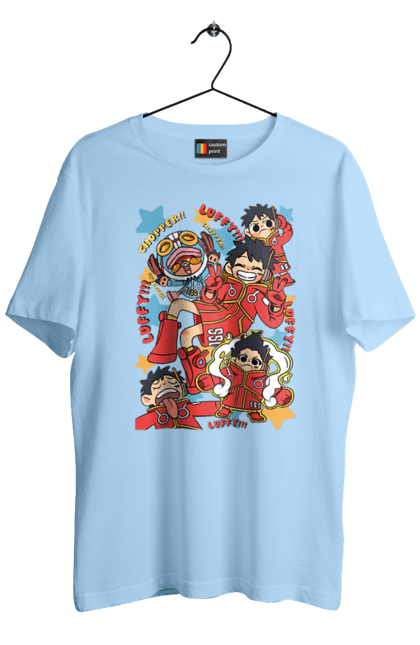 Men's t-shirt with prints One Piece Luffy. Anime, luffy, manga, monkey de luffy, one piece, pirates. 2070702