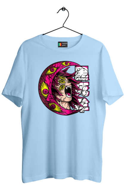 Men's t-shirt with prints Demon Slayer Kokushibo. Anime, demon slayer, eternal paradise faith, kimetsu no yaiba, kokushibo, manga, twelve kizuki, upper rank six. 2070702