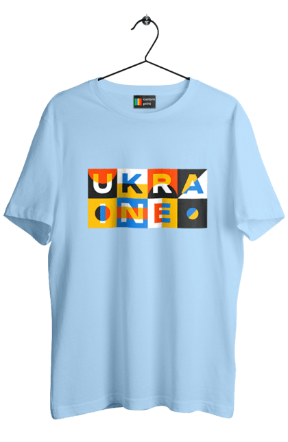 Men`s t-shirt with prints Ukraine. Symbol of ukraine, ukraine, ukrainian inscription, ukrainian text. 2070702