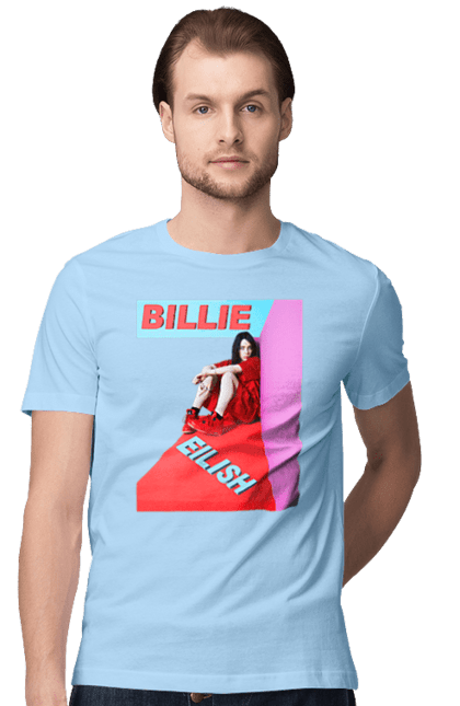 Футболка чоловіча з принтом "Біллі Айліш". Біллі айліш, логотип біллі айліш, принт біллі айліш, співачка біллі айліш. 2070702