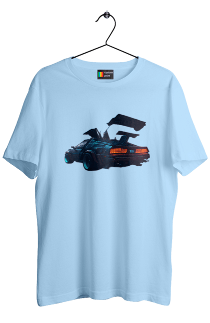 Men`s t-shirt with prints DeLorean from back to the future. Car, delorean, from film. 2070702