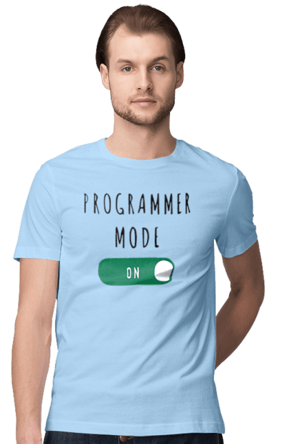 Футболка чоловіча з принтом "Режим програміста". Айті, айтішник, для айтішника, для програміста, подарунок айтішнику, подарунок програмісту, програміст, режим програміста, розробник. 2070702