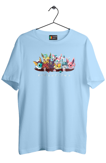 Men`s t-shirt with prints Evolution Pokemon. Anime, for children, game, manga, pocket monster, pokemon, to catch pokemon, video game, video game heroes. 2070702